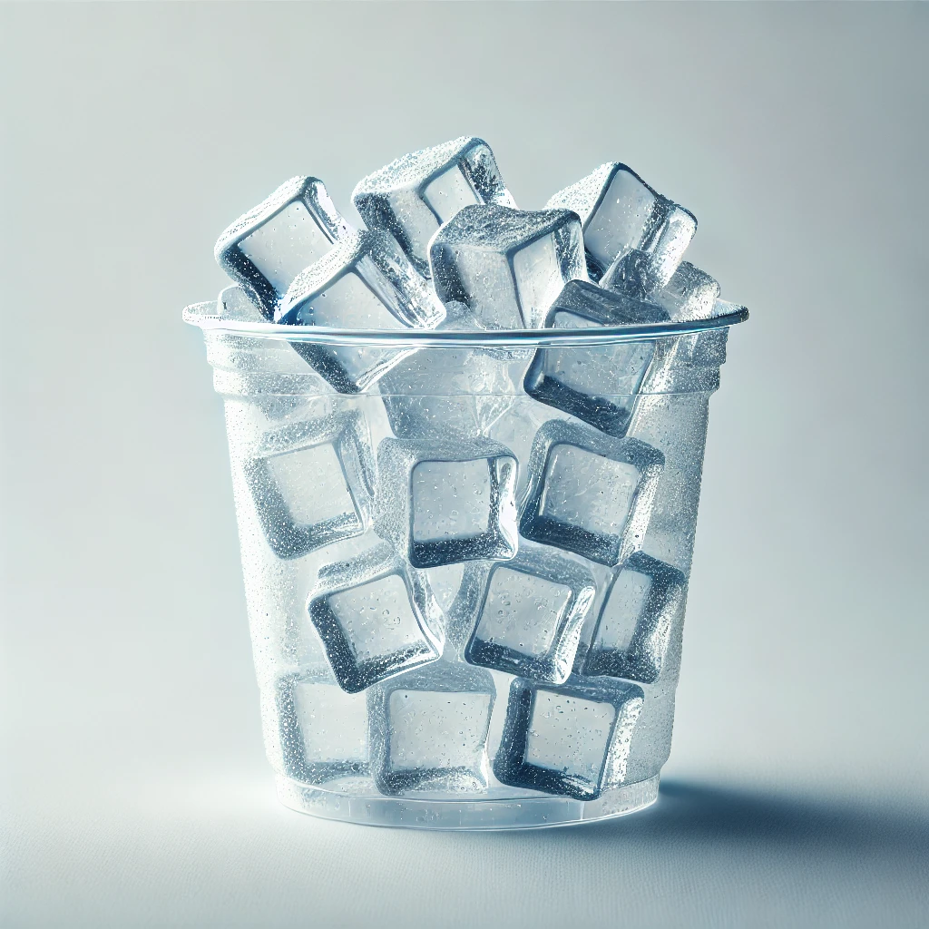 Vaso con hielo